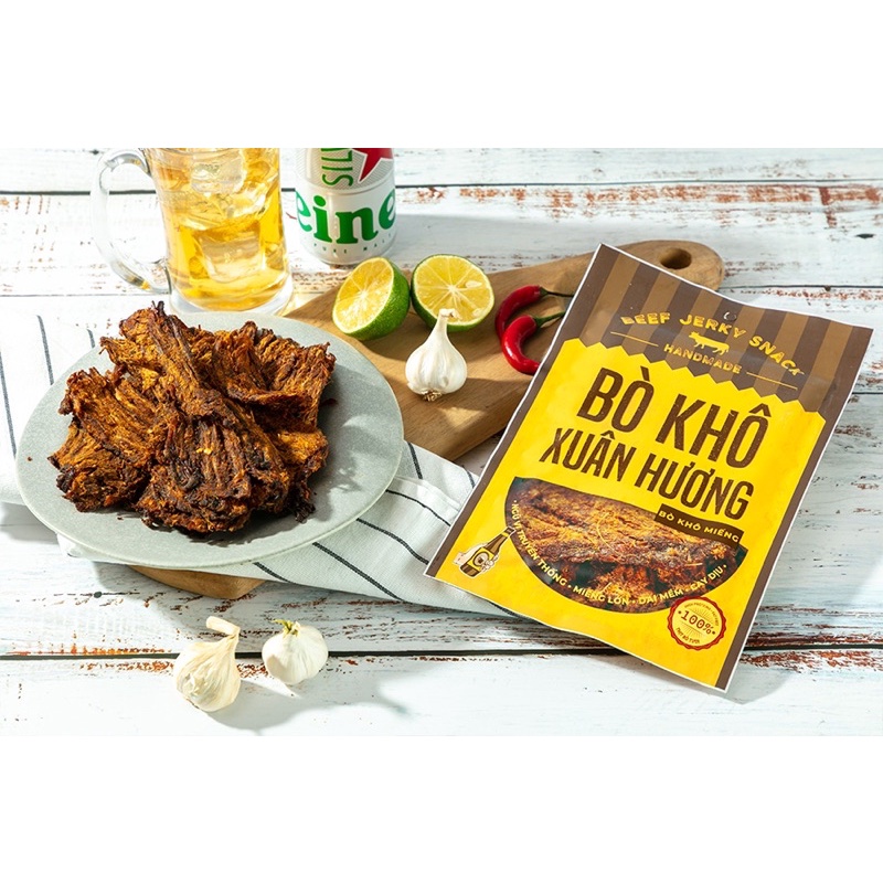 Bò khô 100% thiệt bò miếng Xuân Hương truyền thống thịt bò khô tươi ngon đậm đà hương vị, đảm bảo VSATTP | BigBuy360 - bigbuy360.vn