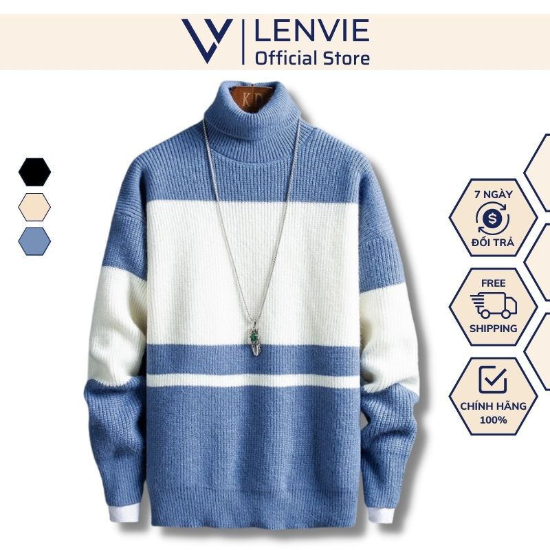 Áo len nam Hàn Quốc cổ lọ LENVIE len nhập khẩu cao cấp AL10