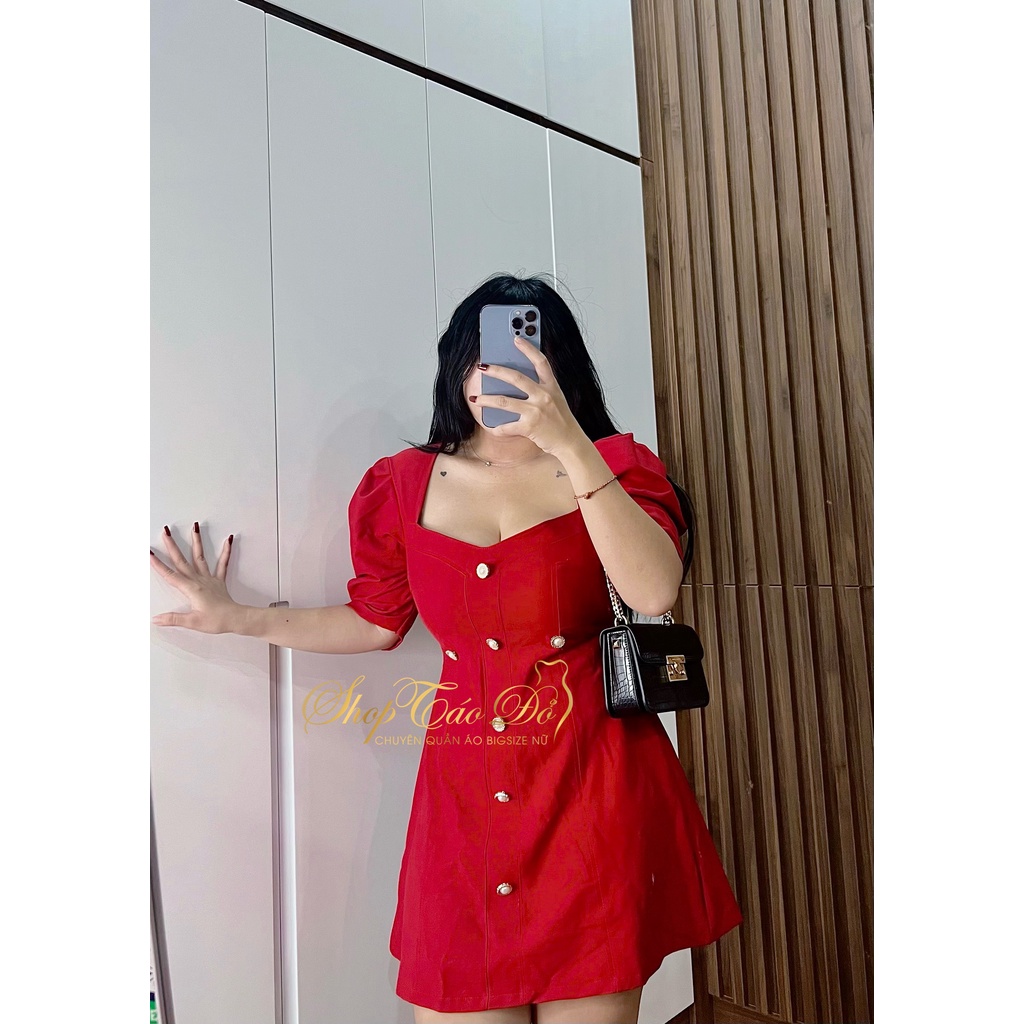 Đầm nút tay phồng sang chảnh siêu hot D35  🍎🍎🍎