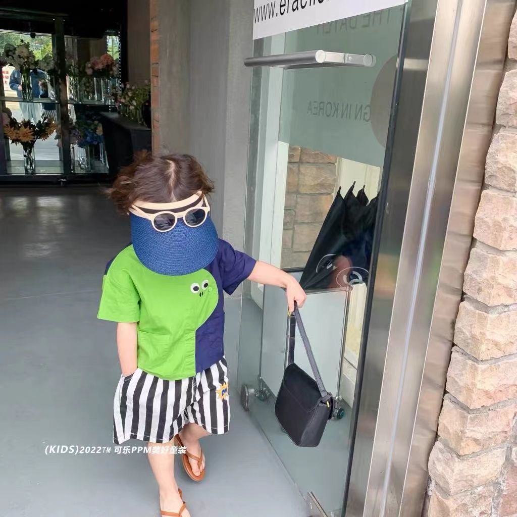 Áo Sơ Mi Ngắn Tay Họa Tiết Hoạt Hình Thời Trang Mùa Hè Hàn Quốc 2023 Dành Cho Bé