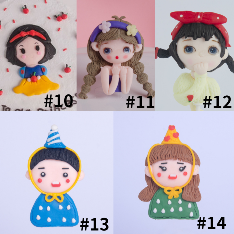 Phụ kiện trang trí bánh kem hình bé trai/bé gái bằng gốm sứ mềm dễ thương