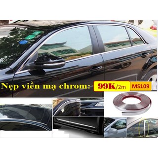 (KHUYỄN MẠI) NẸP VIỀN CỬA Ô TÔ CHẤT LIỆU MẠ CROM, BẢO VỆ VÀ TRANG TRÍ XE Ô TÔ(CUỘN 2M)