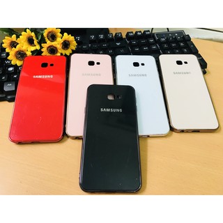 Ốp lưng cho Samsung Galaxy J4 Plus kính bóng viền cùng màu