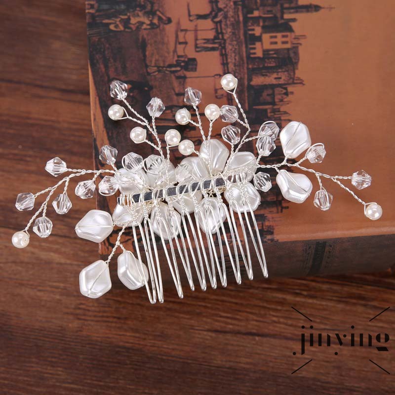GETNOIVAS Cài tóc đính hạt ngọc phụ kiện ngày cưới cho cô dâu