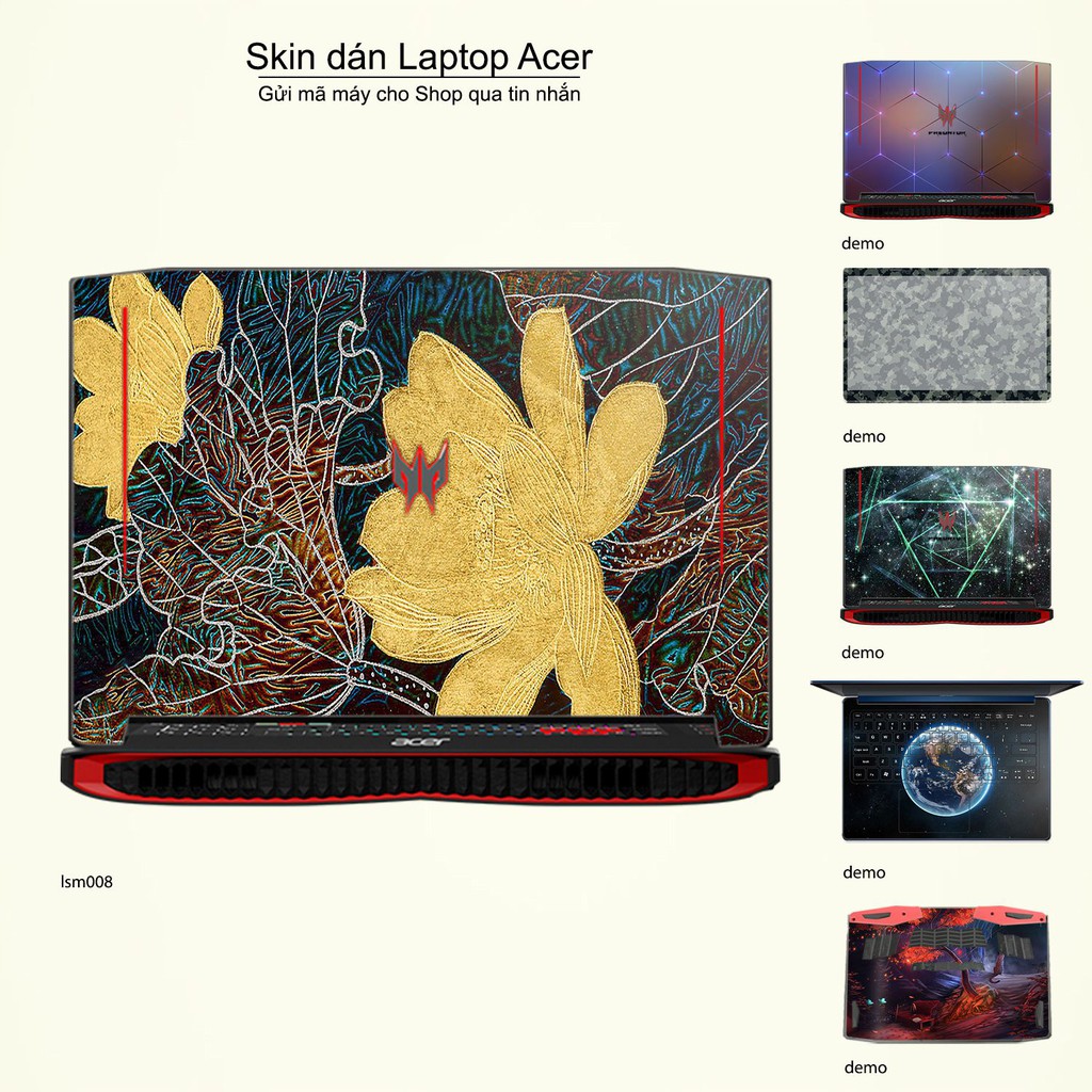 Skin dán Laptop Acer in hình Bông Sen Trong Giếng Ngọc - lsm008 (inbox mã máy cho Shop)