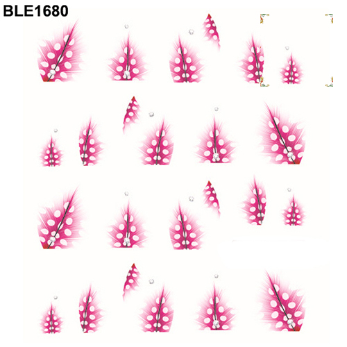 Nhãn dán móng tay hình lông vũ 3d thời trang