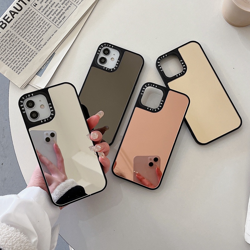 Ốp Điện Thoại Silicone Mềm Mặt Gương Màu Trơn Cho iPhone X XS XR 11 12 13 14 Plus Pro Max