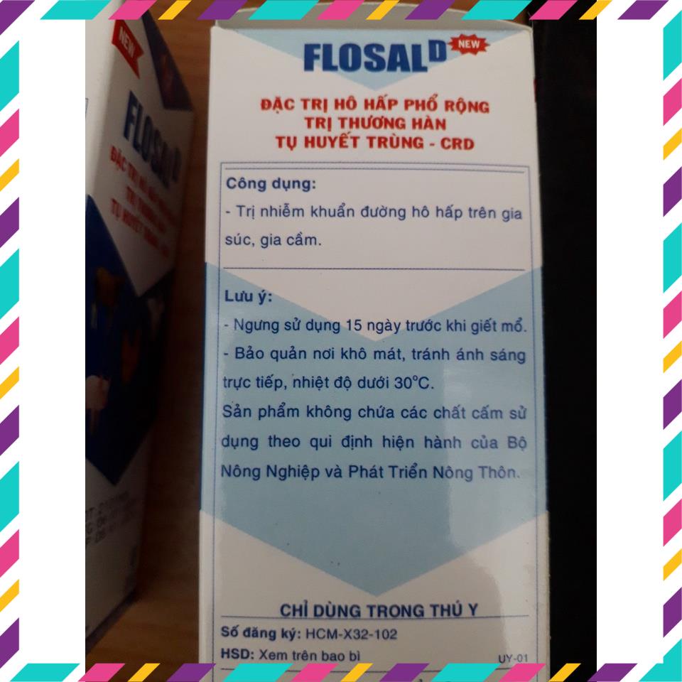 Thú Y. Flosal D 100ml. hen khẹc gà đá, chim cảnh