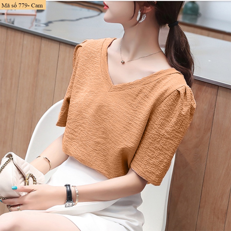 (XẢ HÀNG LẺ SIZE)- ÁO sơ mi công sở nữ cổ v xinh xắn-B779 | BigBuy360 - bigbuy360.vn