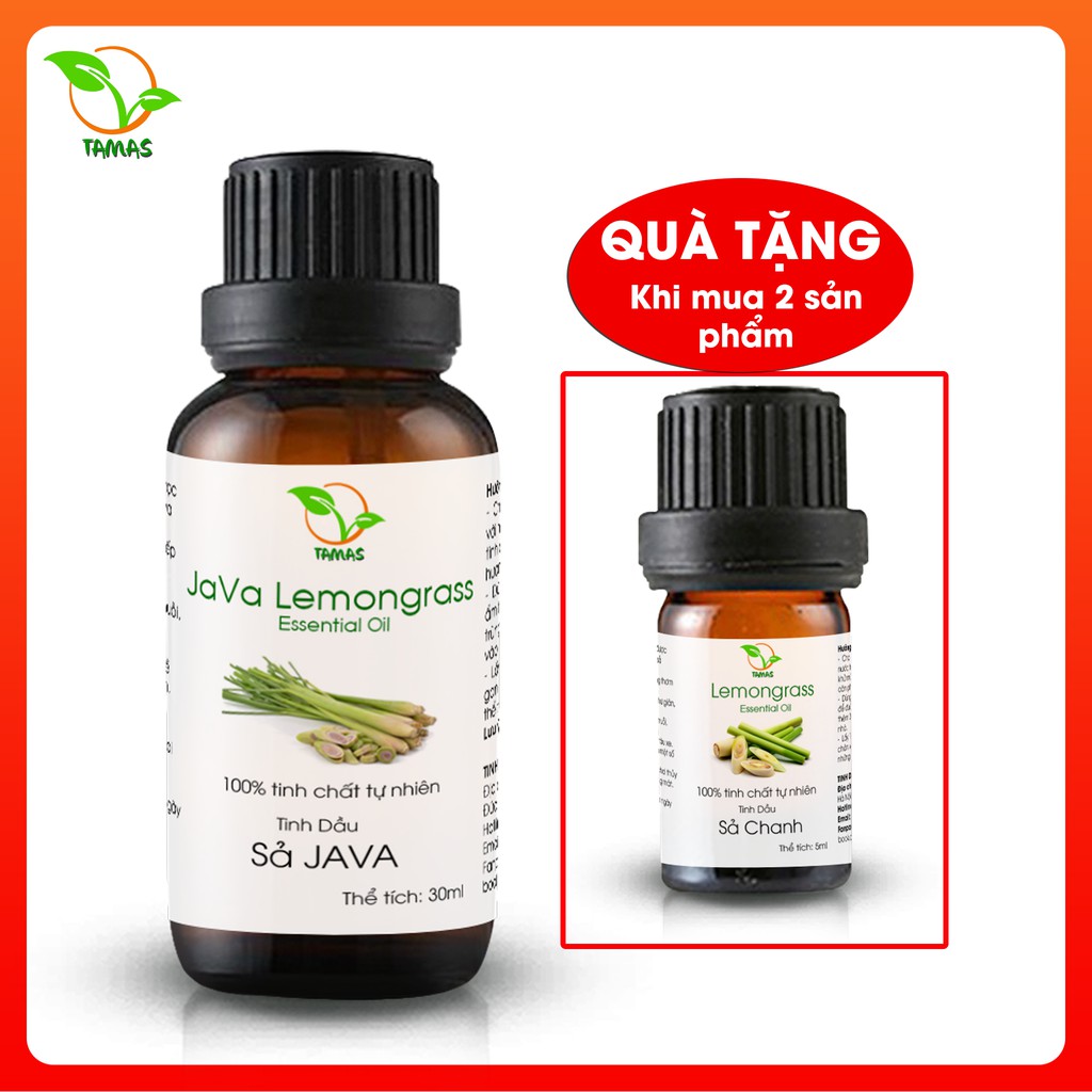 Tinh dầu Sả Java nguyên chất chai 30ml TAMAS, Tinh dầu thơm phòng, khử mùi, giải stress, xua đuổi muỗi và côn trùng