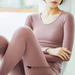 Bộ giữ nhiệt nữ len tăm