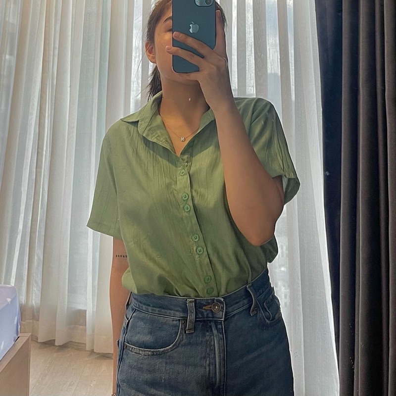 ÁO SƠ MI TAY NGẮN NÚT ĐÔI