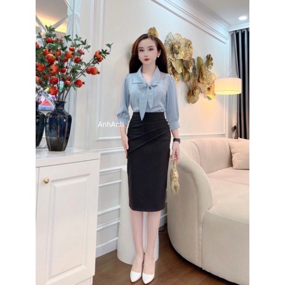 [ LOẠI 1] Áo kiểu công sở nữ tay lỡ kiểu dáng trẻ trung chất liệu áo von to cao cấp mềm mại