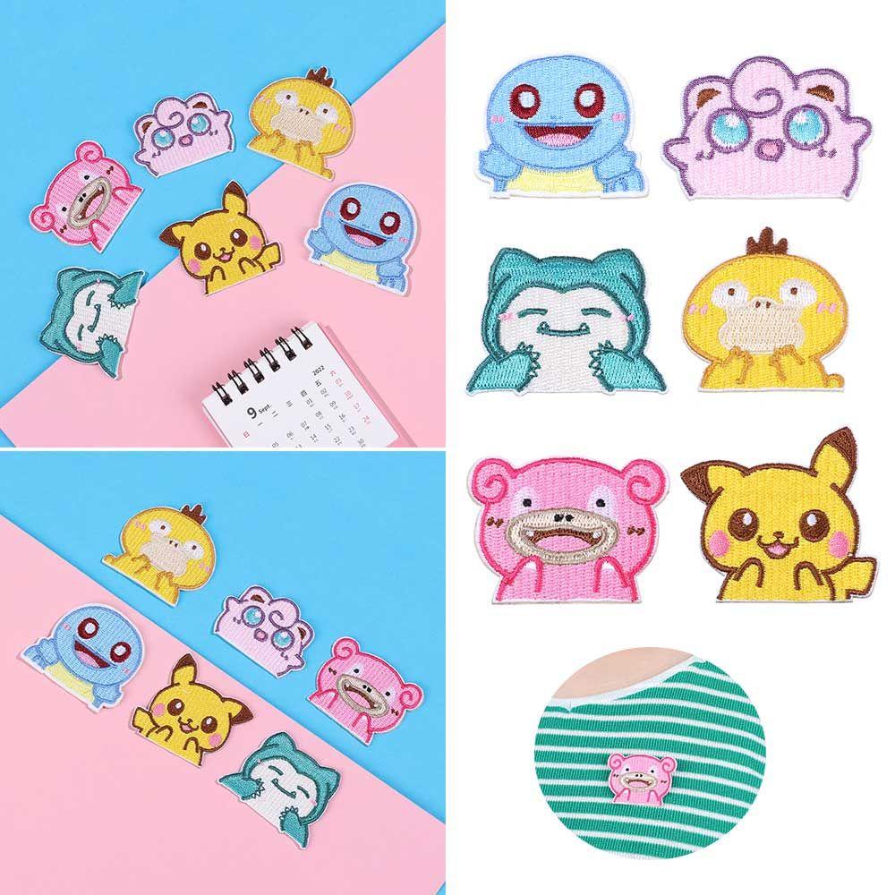 MYRONGVN Sticker Ủi Thêu Hình Pikachu Dễ Thương