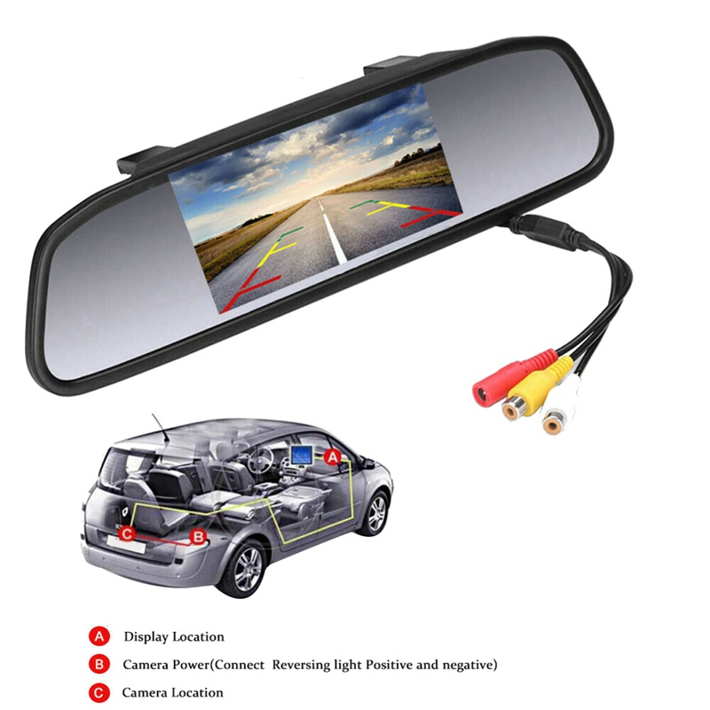 Gương Chiếu Hậu Tích Hợp Camera 4.3Inch Hỗ Trợ Màn Hình LCD 2 Chiều Cho Xe Hơi