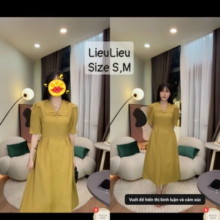 Đầm vàng cổ cánh sen