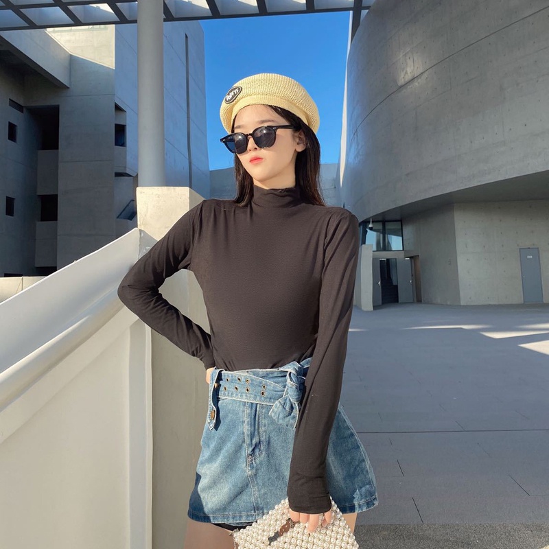 IELGY Áo Cổ Lọ Tay Dài Thời Trang Trẻ Trung Cho Nữ