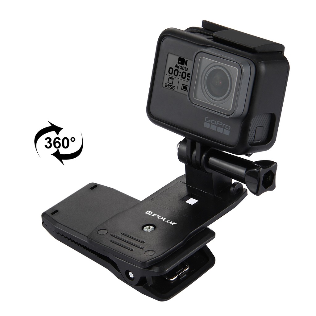 Kẹp vai balo gắn GoPro Hero Action Cam xoay 360 độ Puluz - Hàng chính hãng