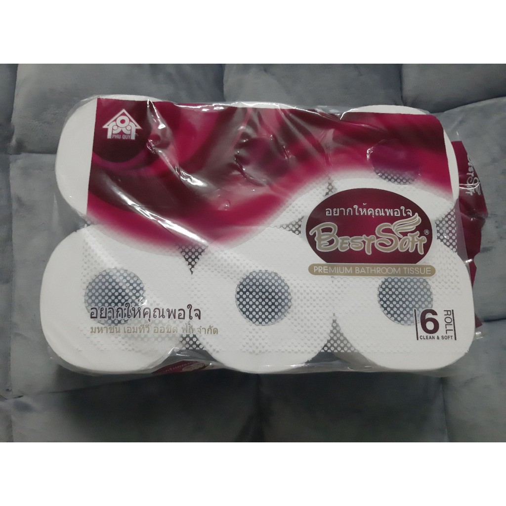GIẤY BEST SOFT THÁI LAN LỐC 6 CUỘN - KHÔNG LÕI + CÓ LÕI
