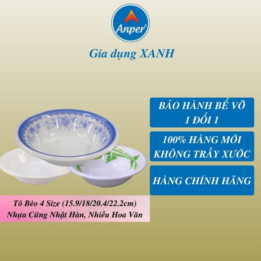 Bát nhựa tô nhựa melamine ANPER dùng ăn cơm gia đình và nhà hàng sang trọng an toàn