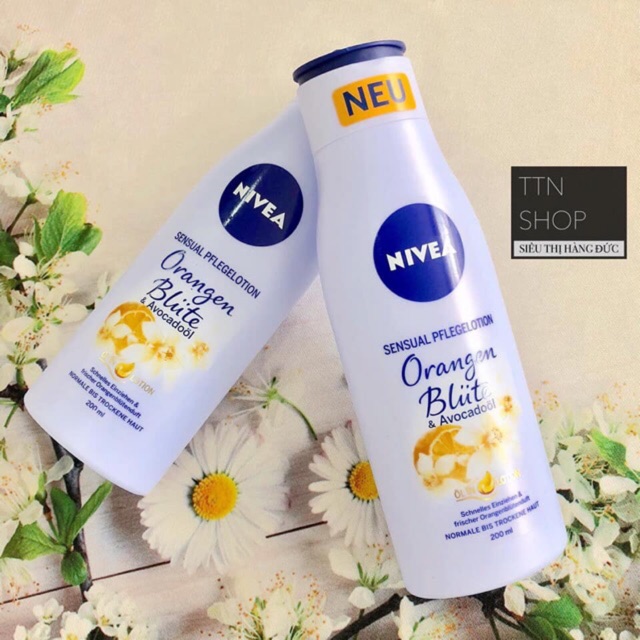 Sữa dưỡng thể nivea hương hoa cam , hoa Hồng , hoa đào