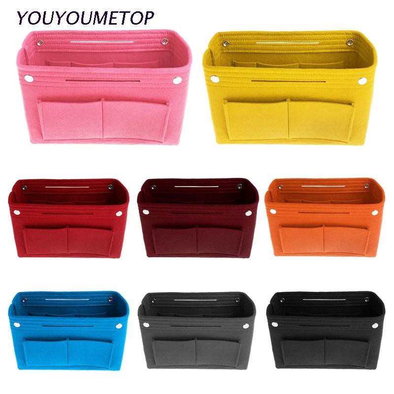 Ngăn đựng mỹ phẩm chèn túi xách đa năng bằng vải nỉ