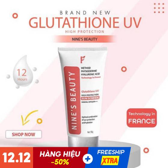 Kem Chống Nắng Sinh Học  Nines Beauty SPF 50+++ Dưỡng Ẩm Làm Trắng Mờ Nám Trắng Da