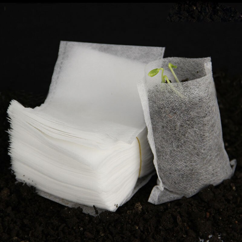 Set 100 Túi Trồng Cây 8 * 10cm Bằng Vải Không Dệt Có Thể Phân Hủy