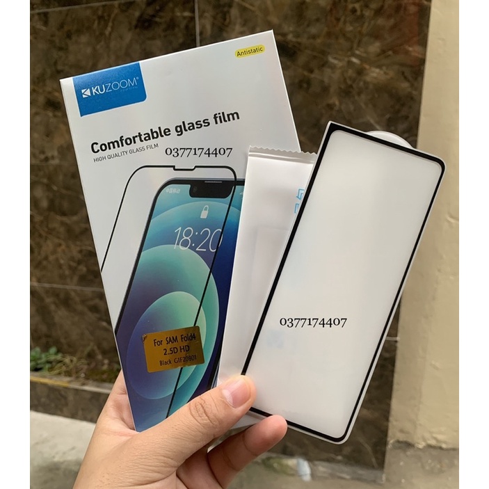Samsung Galaxy Z FOLD 4 5G/ Z Fold 5/ Z Fold 3_ Dán Kính cường lực Kuzoom 9D Full màn hình bảo vệ máy siêu tốt