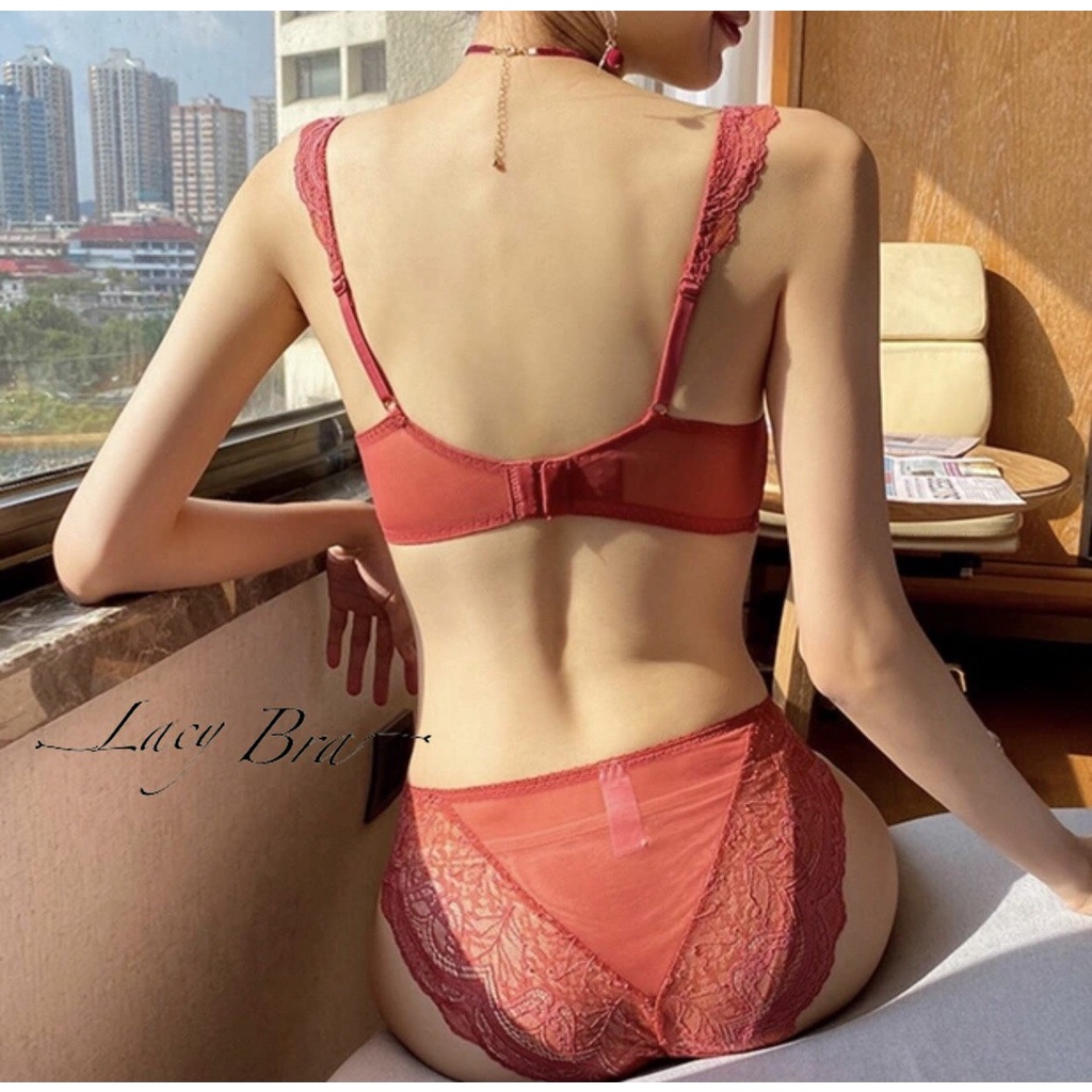 Bộ Đồ Lót Ren Dây Đan Chéo Sexy Có Gọng Đệm Mỏng Siêu Gợi Cảm Lacy Bra - B09 | BigBuy360 - bigbuy360.vn
