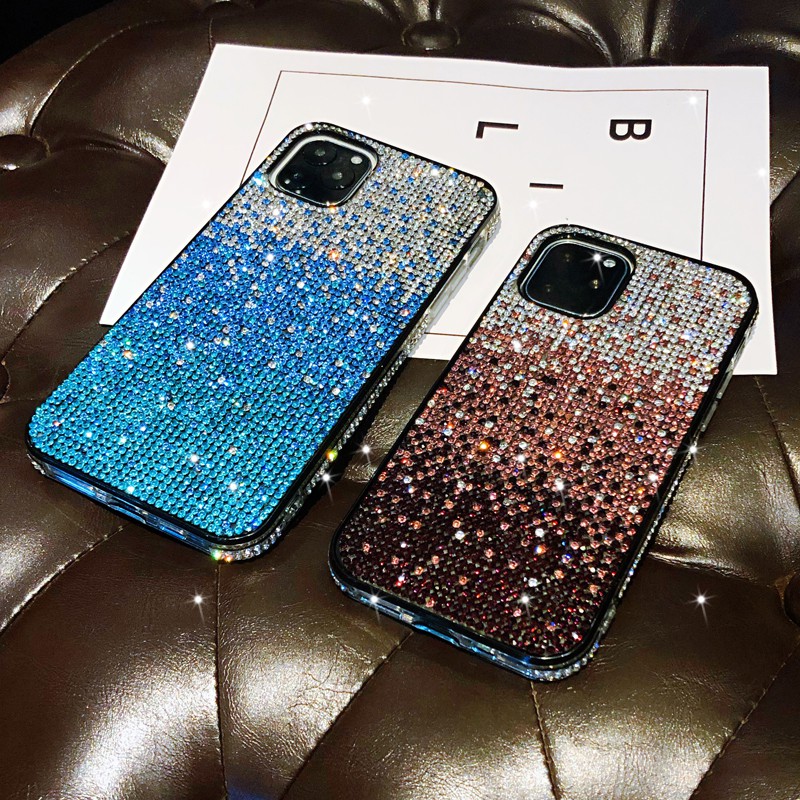 Ốp Điện Thoại Mềm Đính Đá Giả Lấp Lánh Cho iphone 11 12 13 pro max 6 6s 7 8 plus x xs xr xs max