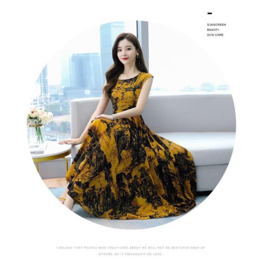 Đầm Maxi Hoạ Tiết Dáng Dài Thướt Tha Cao Cấp - Váy Đi Biển Voan Lụa 2 Lớp Đẹp Quảng Châu Loại 1 | BigBuy360 - bigbuy360.vn