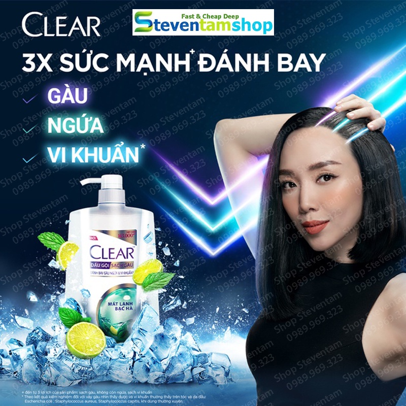 Dầu gội CLEAR bạc hà 880g