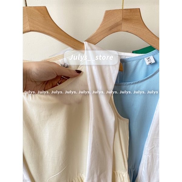 Đầm babydoll thô sát nách kèm khăn choàng (ảnh thật kèm video)
