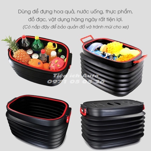 Thùng đựng đồ ô tô co giãn - Dung tích 40 Lít | tienich_auto