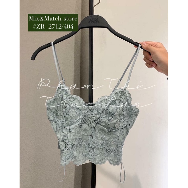 Bill Đức - Áo bralette ren Zara sale auth new tag cao cấp chính hãng crop top bralette hai 2 dây có sẵn