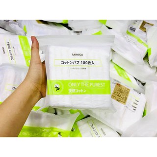 [ Có sẳn] Bông Tẩy Trang Miniso Only The Purest 180 Miếng Nhật Bản (Made in Japan)