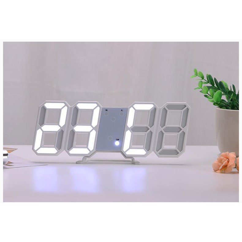 [Mã LIFE2402A giảm 10% đơn 150K] [ 6 Màu Led ] Đồng hồ LED 3D Smart Clock treo tường, để bàn. Đồng hồ kĩ thuật số