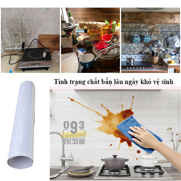 Giấy dán tường Decal dán tường phòng bếp nội thất, Decal 150x60cm