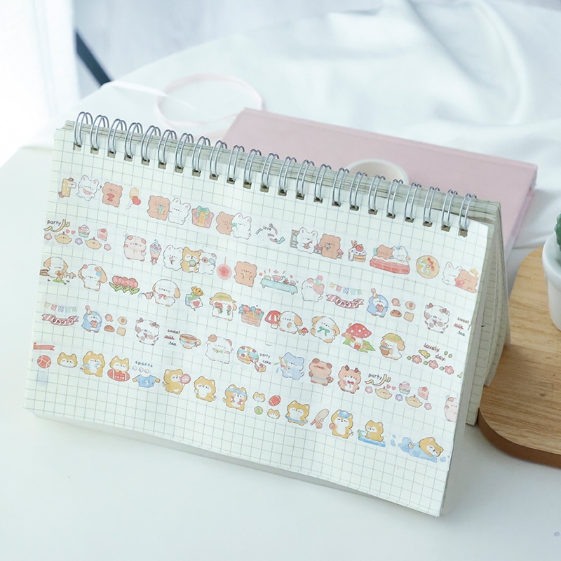 Cuộn Băng Keo 3M Họa Tiết Động Vật Hoạt Hình Dễ Thương Trang Trí Sổ Tay DIY