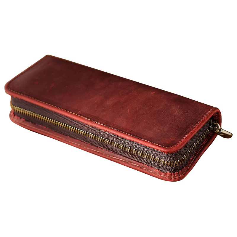 Túi Đựng Bút Bằng Da Phong Cách Retro Kích Thước Nhỏ Gọn Kích Thước 7 8X3