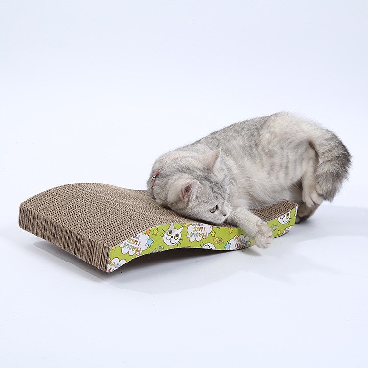 bàn cào móng cho mèo size 45x21x4 lượn sóng cho mèo tẶNng túi bạc hà