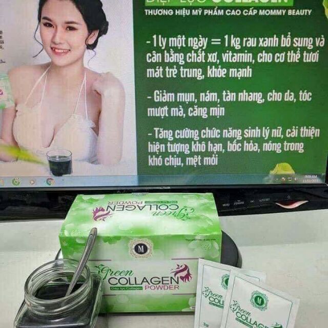 Combo 5 hộp Diệp lục Collagen hộp 30 gói | BigBuy360 - bigbuy360.vn