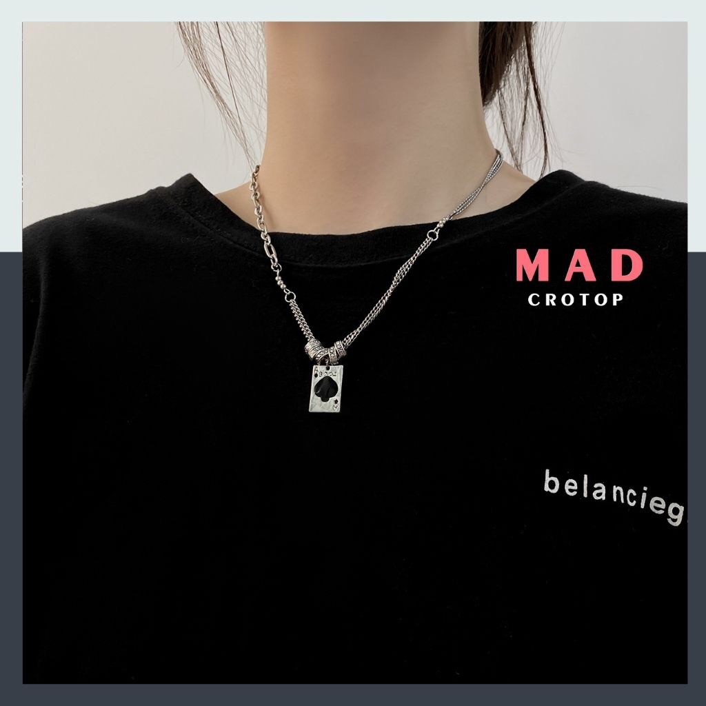 Dây Chuyền Unisex Mặt Dây Lá Bài Cool Ngầu MADCROTOP DC101