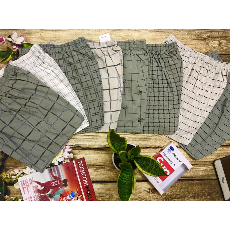 Quần Short Nam - Quần đùi Caro Vải Cotton - Mặc Nhà Thoải Mái