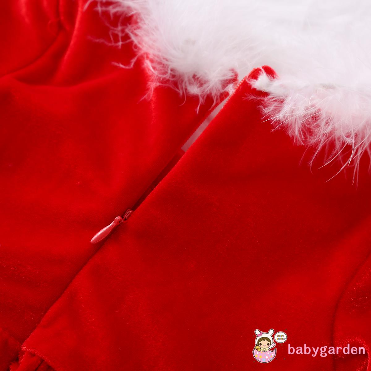 Bộ Đồ Hóa Trang Giáng Sinh Áo Len Tay Dài Cổ Tròn Phối Quần Lưng Cao Màu Đỏ Dễ Thương Cho Bé Gái