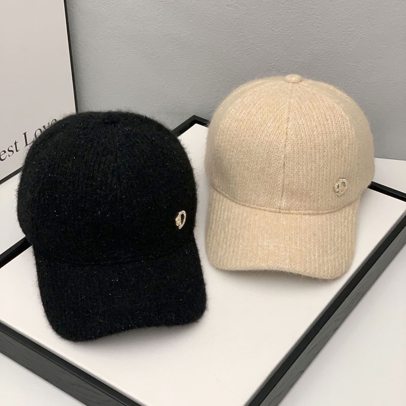 Mũ Lưỡi Trai Dệt Kim Thêu Chữ D Đính Đá Thời Trang Thu Đông Phong Cách Hàn Quốc Mới