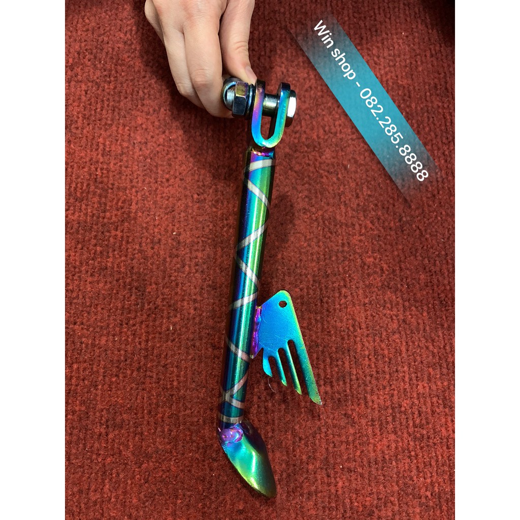 Chân chống độ hình cánh chim - Inox titan 7 màu gắn các dòng xe đều đẹp (Loại 1)