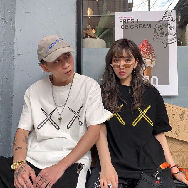 Áo thun tay lỡ Unisex cặp XX