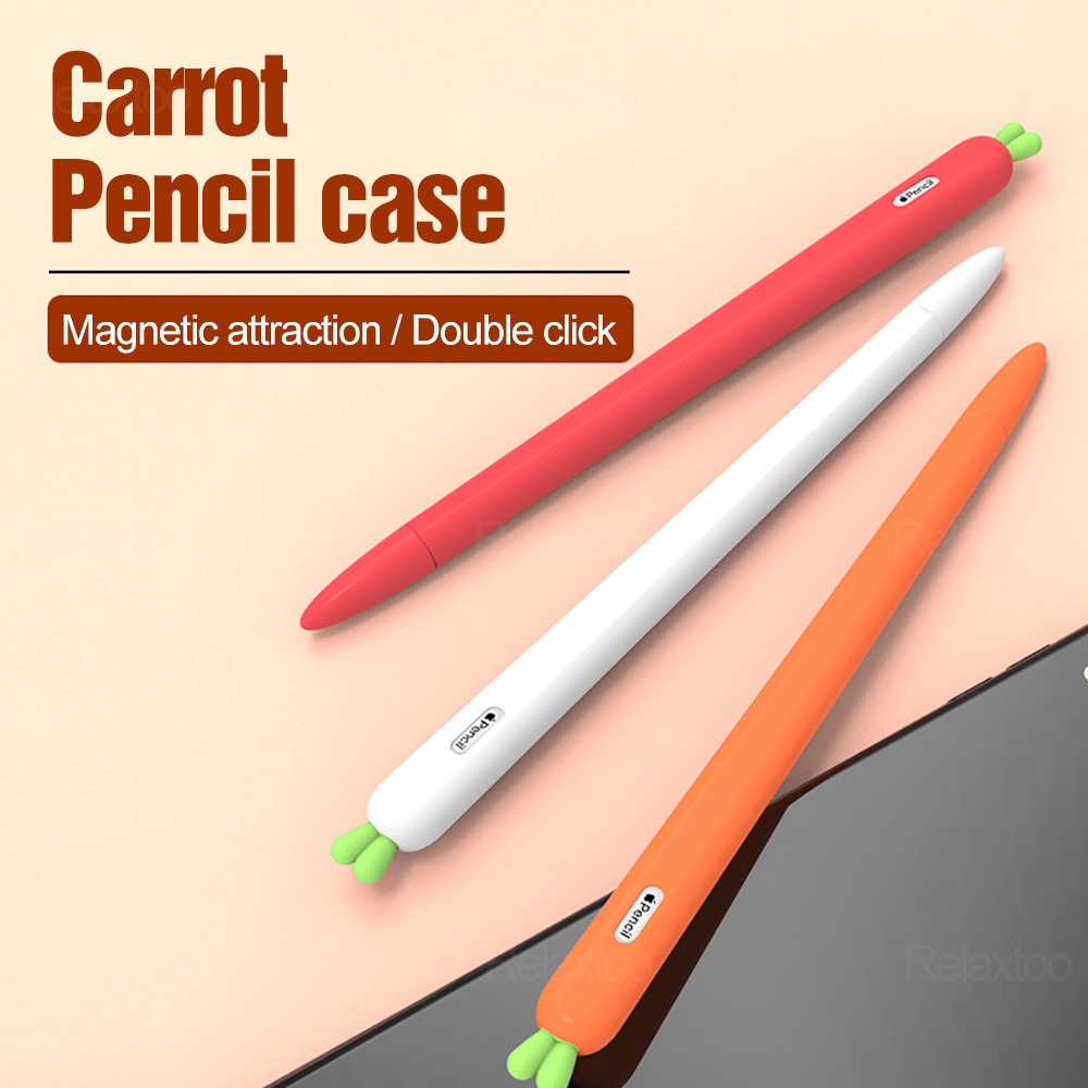 Vỏ bọc bảo vệ bút cảm ứng Apple Pencil 2/1 bằng silicon hình củ cà rốt dễ thương | BigBuy360 - bigbuy360.vn